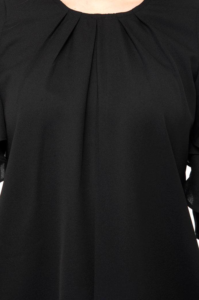 Plain black long sleeves top