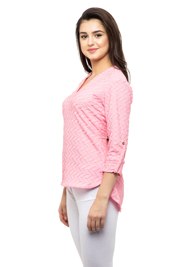 Pink embroidery top