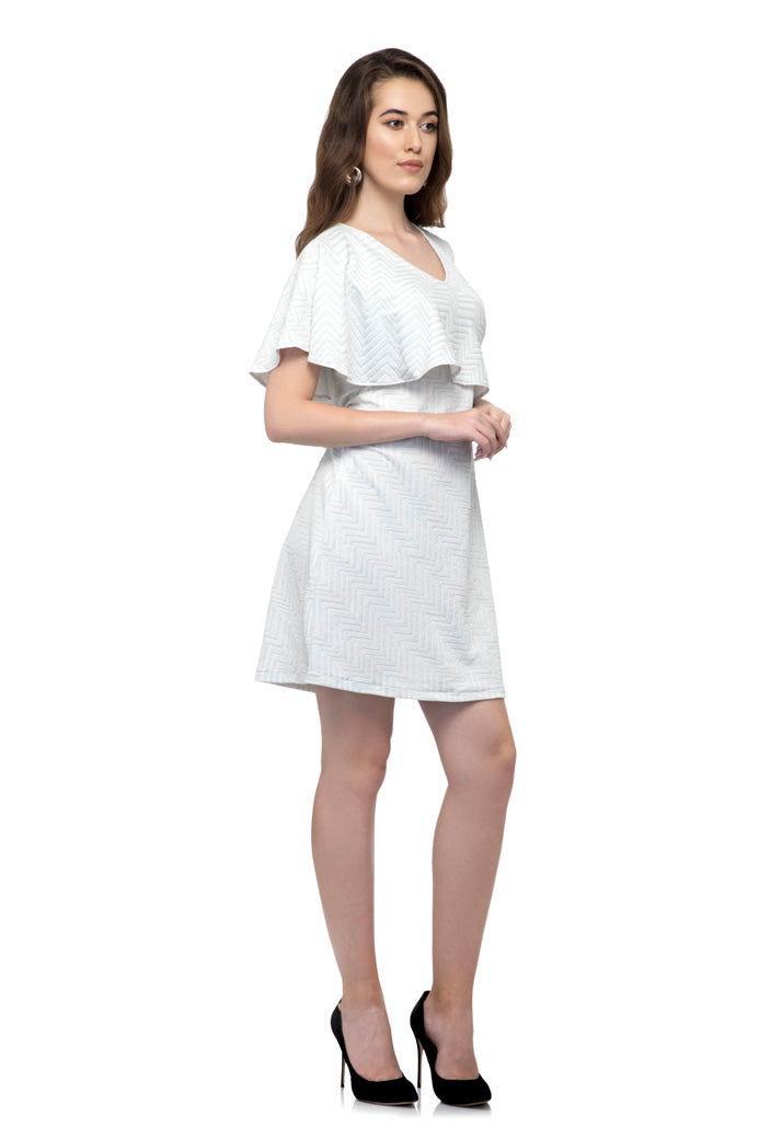 One side ruffle one side plain sleeveless dress
