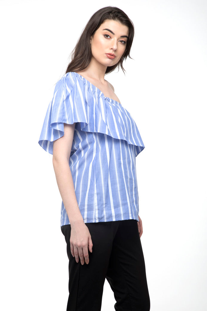 One Shoulder Ruffle Top