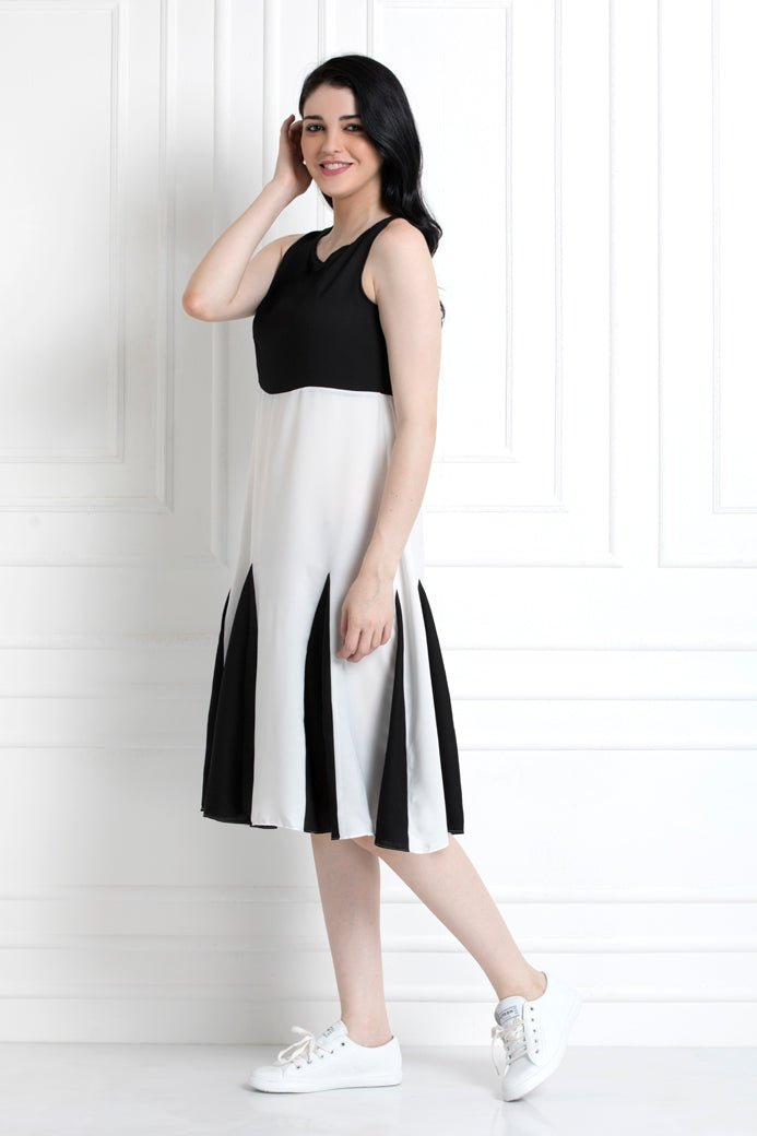 Monochrome Multiple Panel Dress