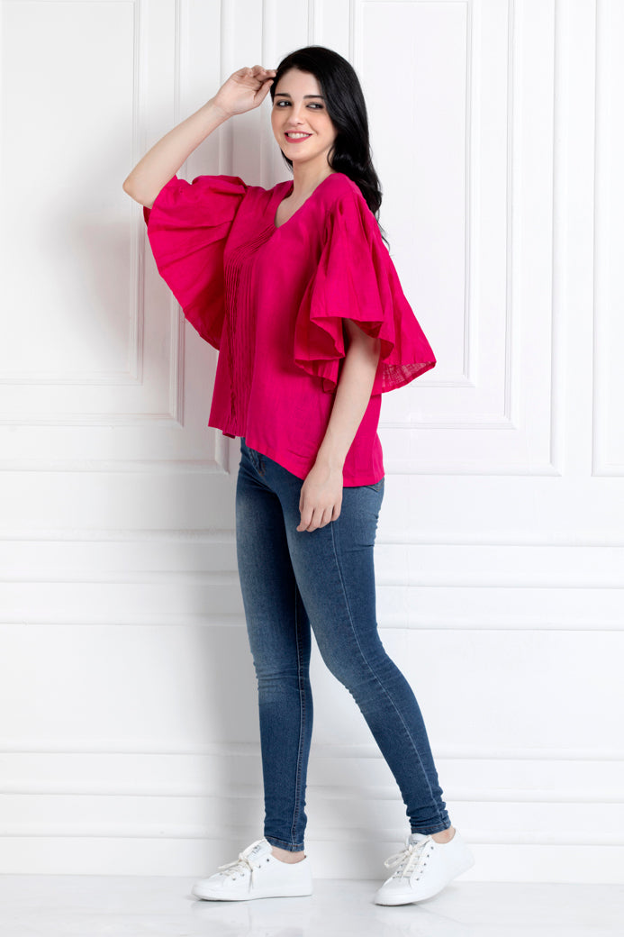 Flared Sleeved Top for A Comfortable Yet Smart Casual Style