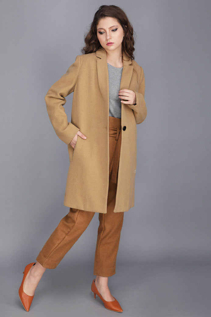CAMEL WOOLLEN COAT