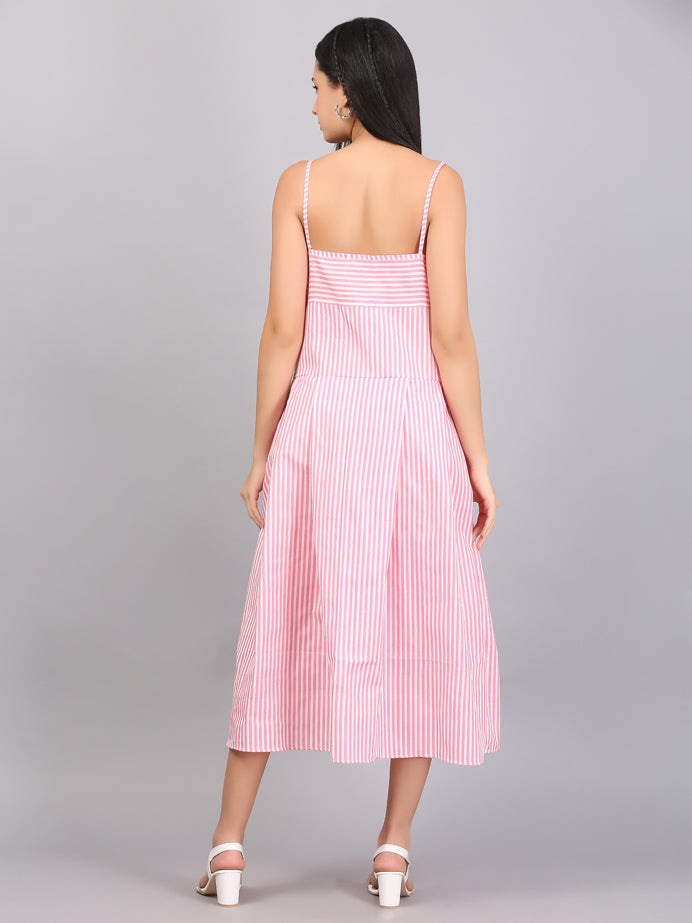 STRIPE SPAGHETTI DRESS
