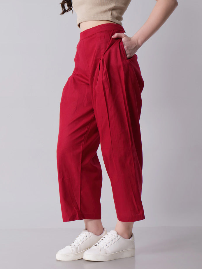Scarlet Pleated Pants