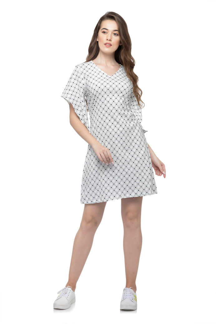 Ruffle Sleeve one piece dress