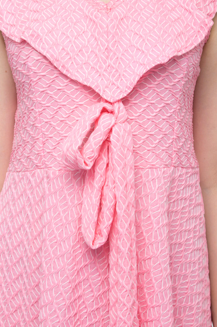 Baby pink tie knot sleeveless dress