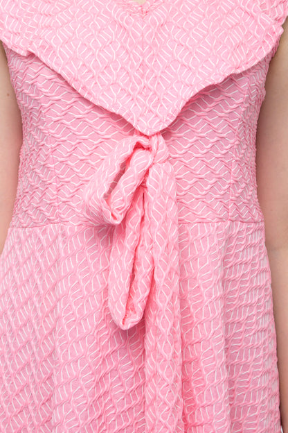 Baby pink tie knot sleeveless dress