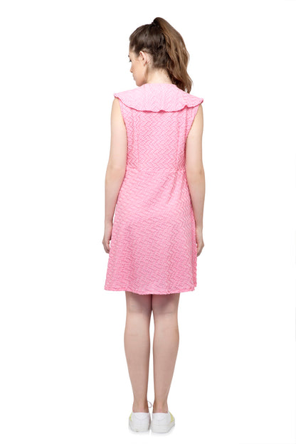 Baby pink tie knot sleeveless dress