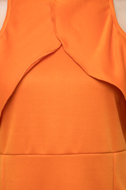 Women Bodycon Orange Color Side cut dress