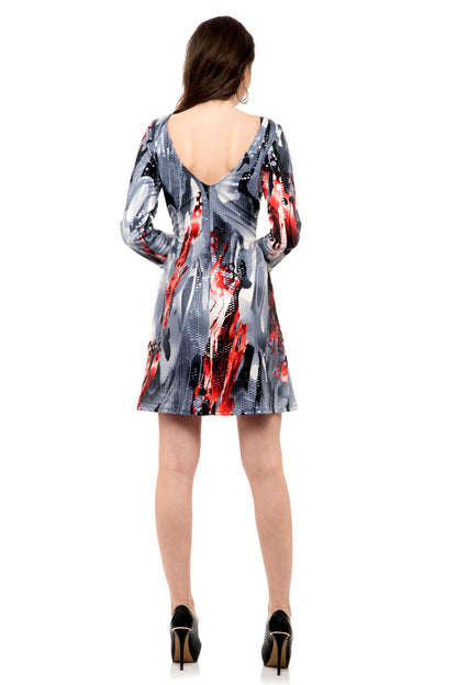 Full sleeves glass metal midi dress