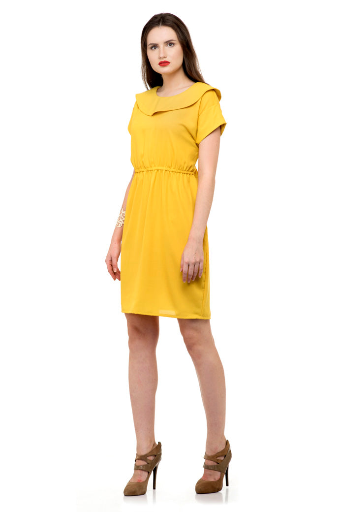 Collared cinched based shift dress
