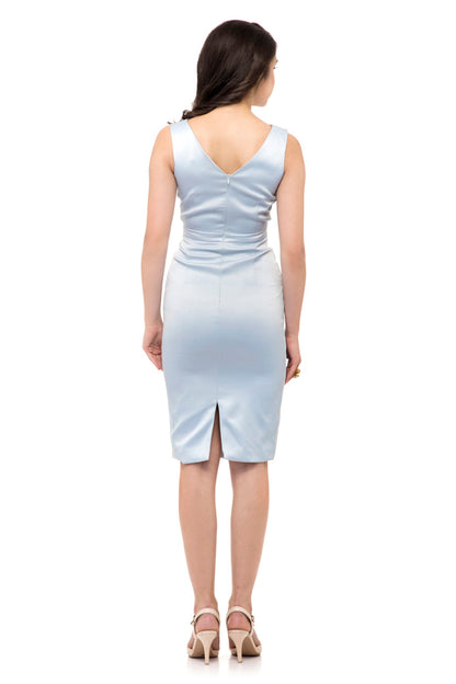Sleeveless wrap gray dress