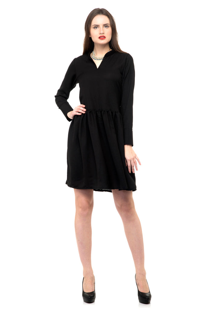 Black color mini dress