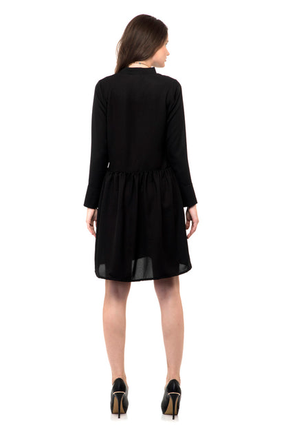 Black color mini dress