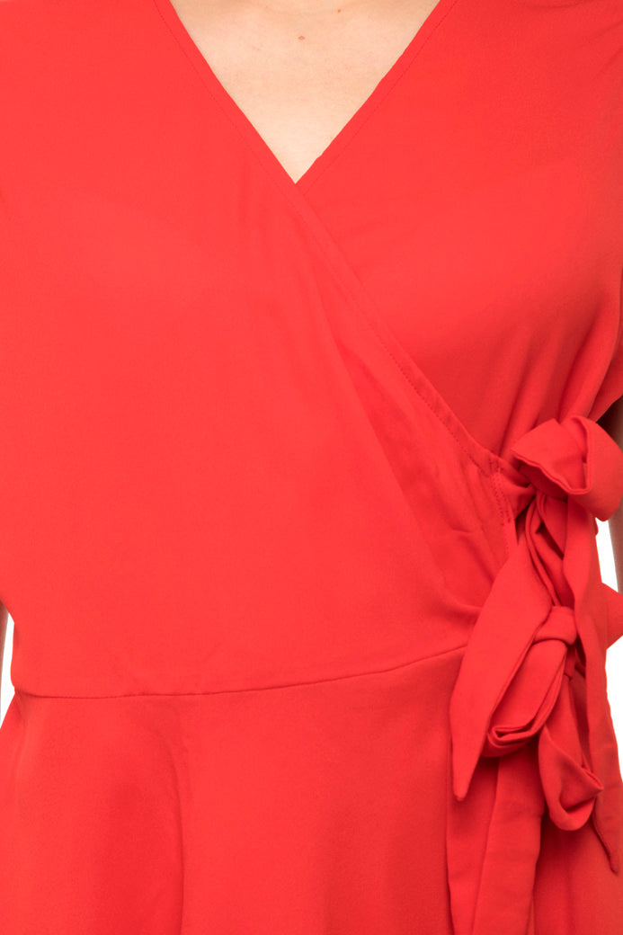 Side Tie knot with wrap short dress
