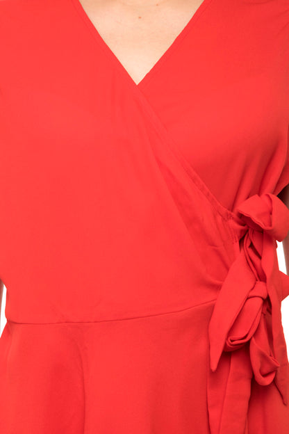 Side Tie knot with wrap short dress