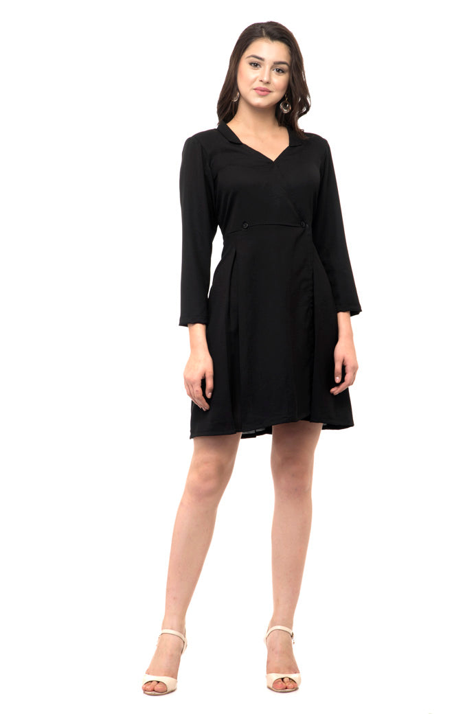 Black Mini dress with collars