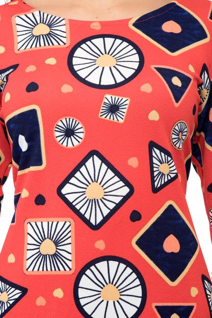 Cool heart prints full sleeves mini dress