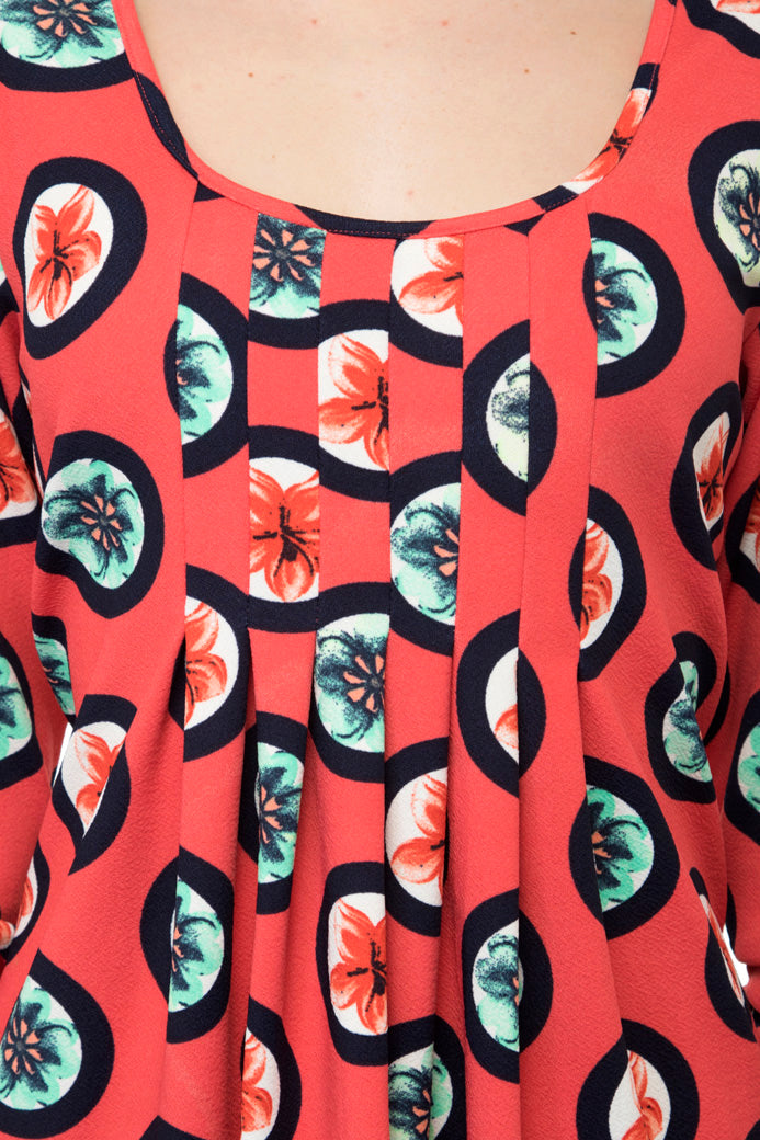 Cool floral prints full sleeves one piece dress