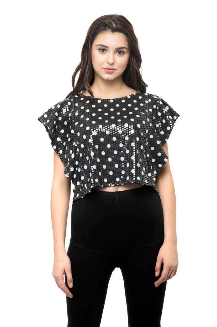 Drop shoulder polka dots tee