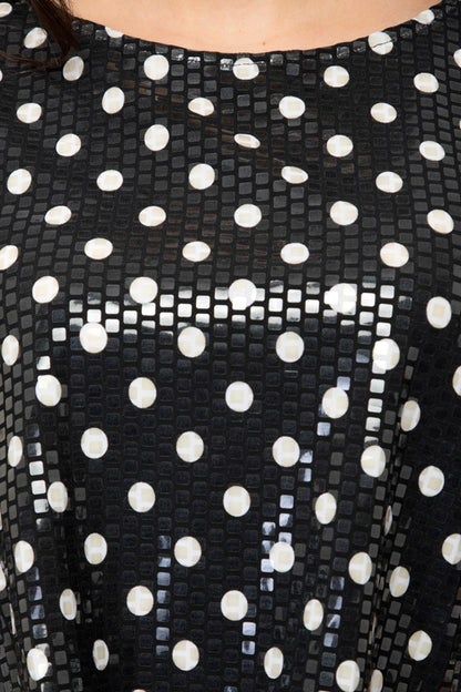 Drop shoulder polka dots tee
