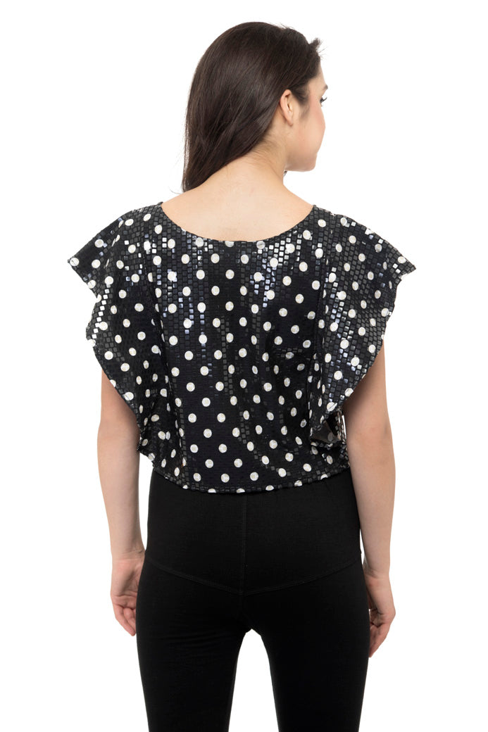 Drop shoulder polka dots tee