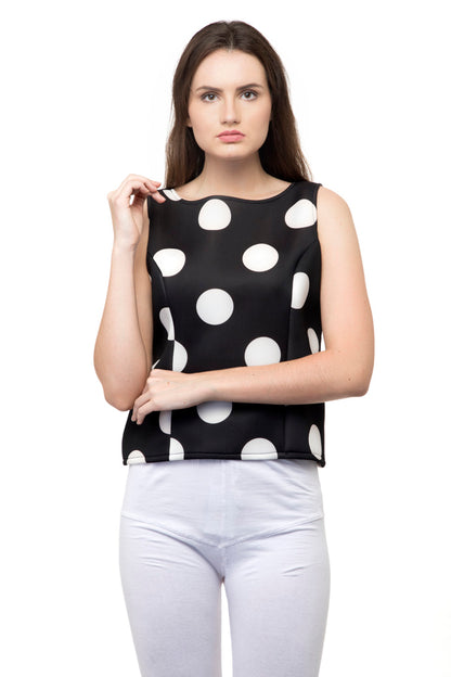 Big white polka dots spaghetti top