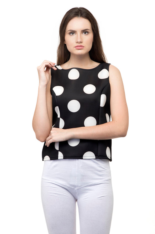 Big white polka dots spaghetti top