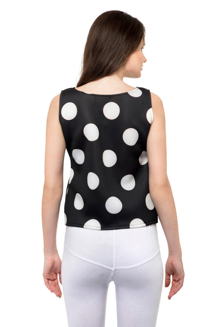 Big white polka dots spaghetti top