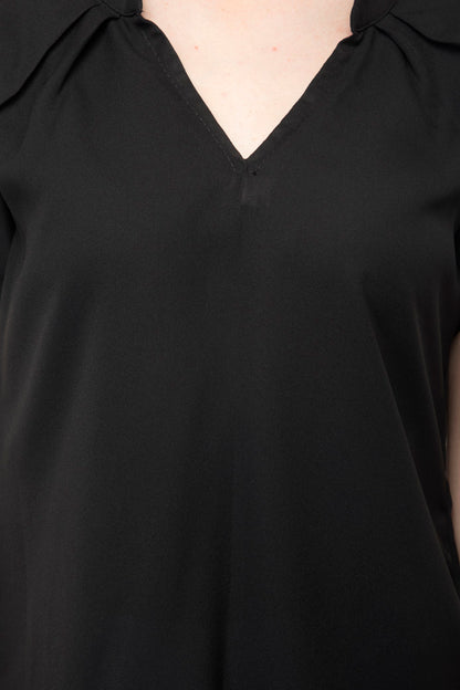 Half sleeves plain top with collars