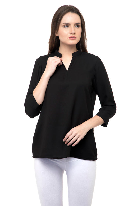 Full sleeves plain top with collars