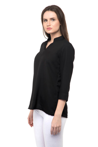 Full sleeves plain top with collars