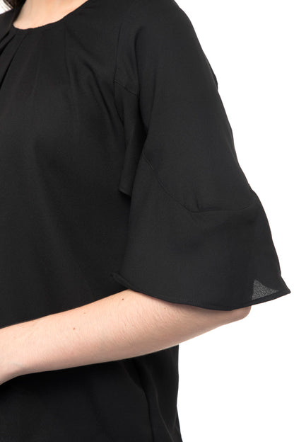 Plain black long sleeves top