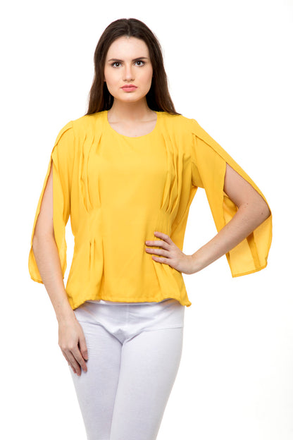Open Sleeves yellow top