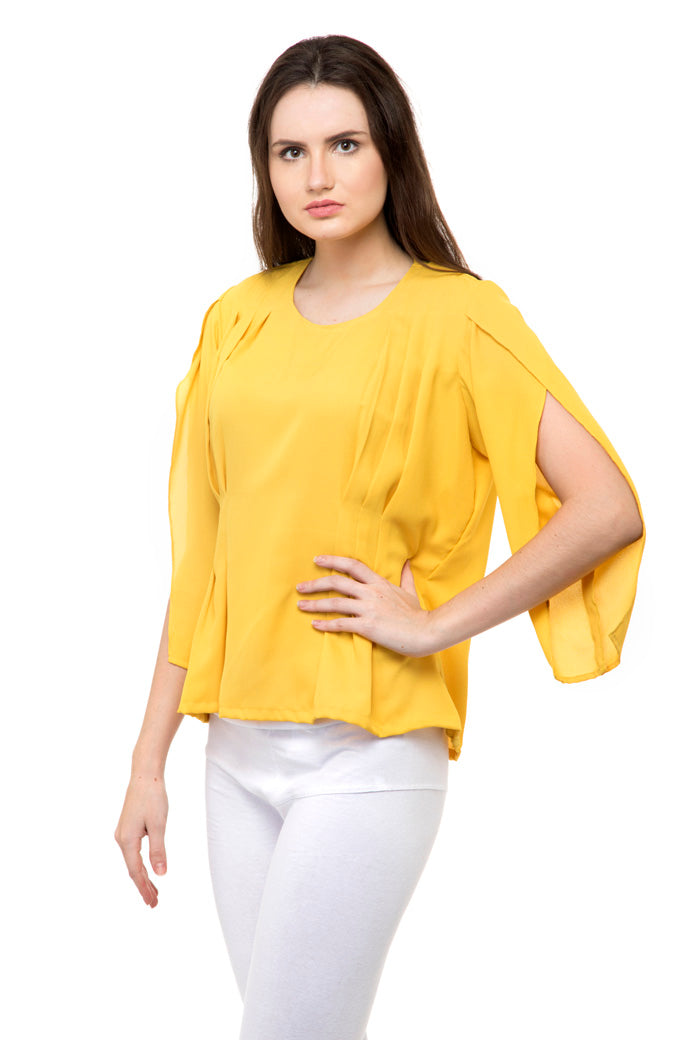 Open Sleeves yellow top