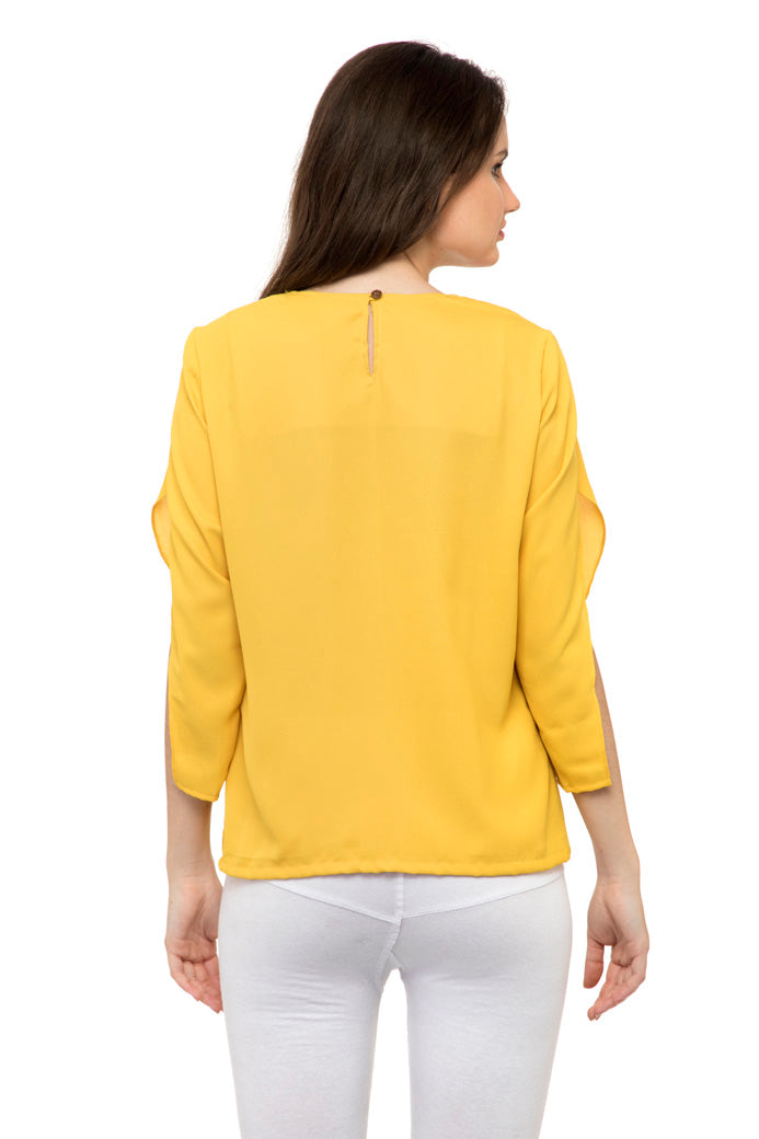 Open Sleeves yellow top