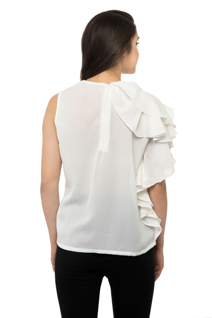 White sleeveless cami top
