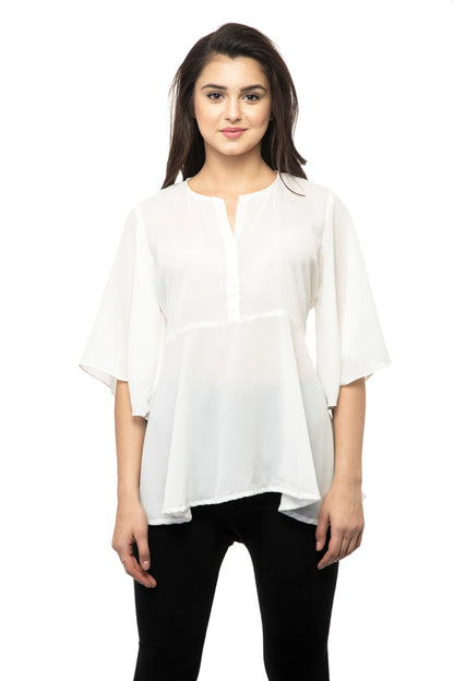 White color frill top
