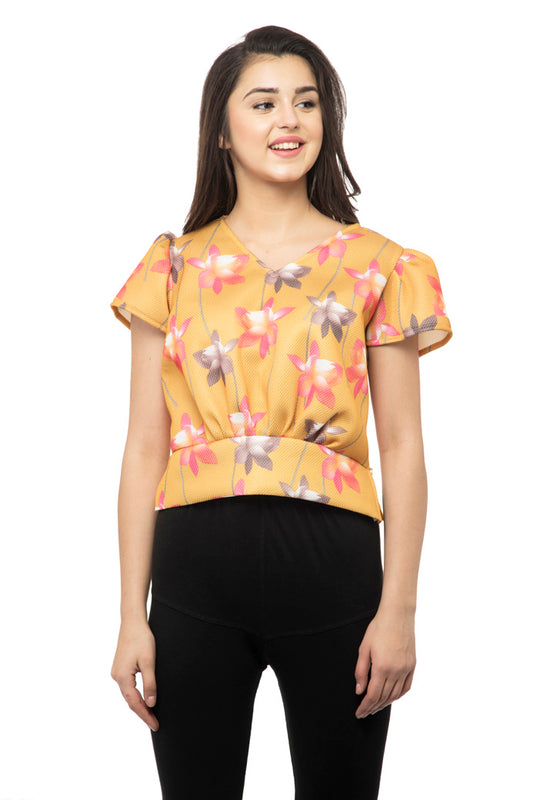 Bell sleeved floral cami top