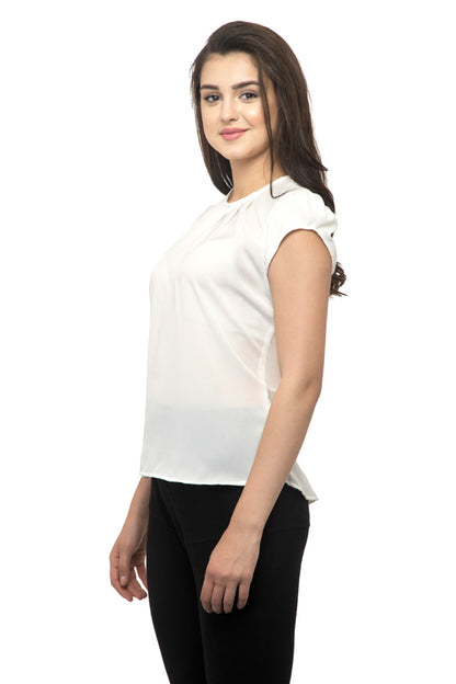 White ruffle bell sleeves cami top