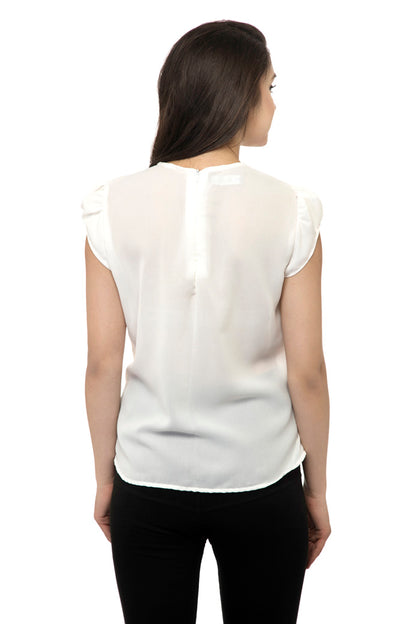 White ruffle bell sleeves cami top