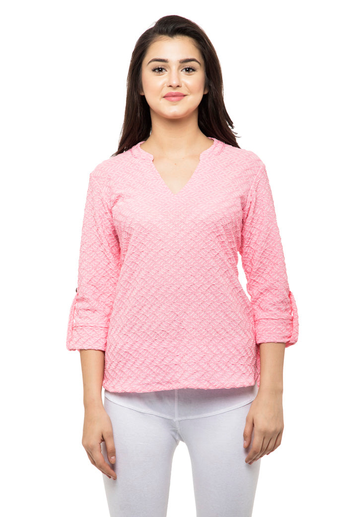 Pink embroidery top
