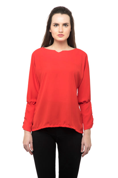 Halter neck red top