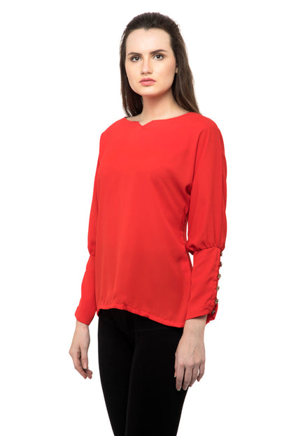 Halter neck red top