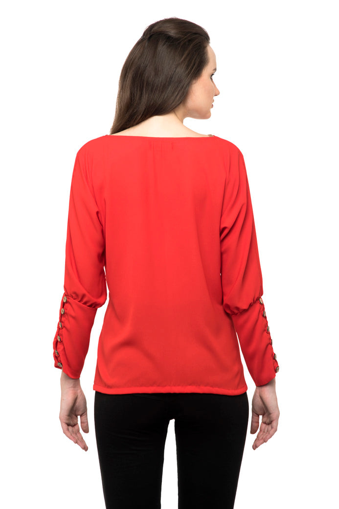 Halter neck red top