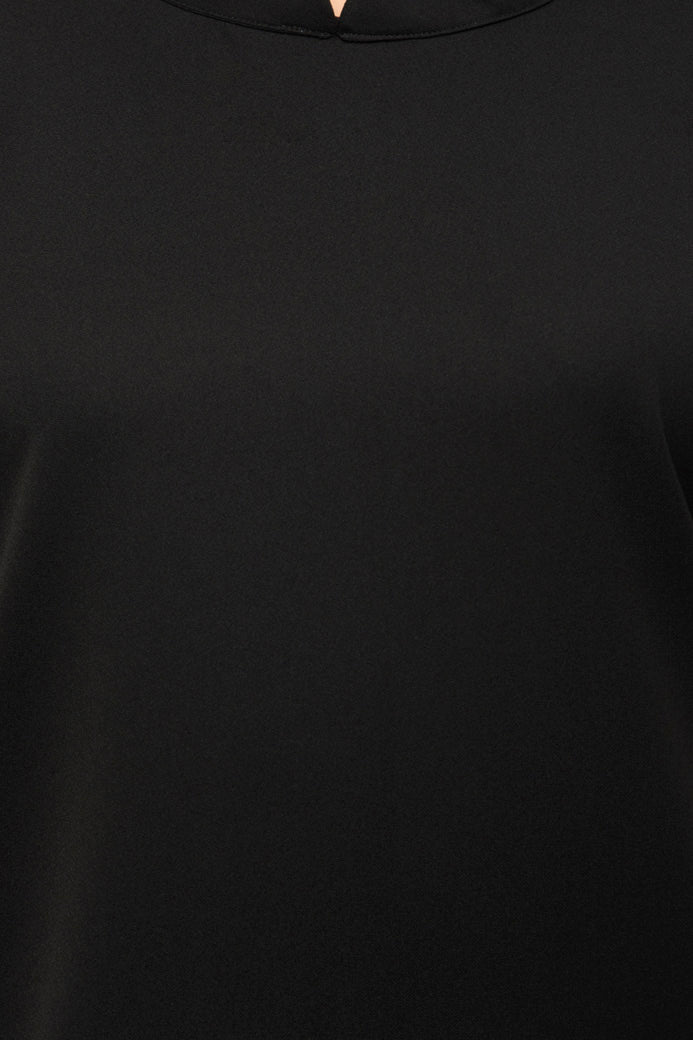 Mock neck Double bell sleeves black top