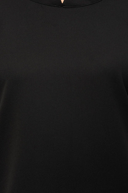 Mock neck Double bell sleeves black top