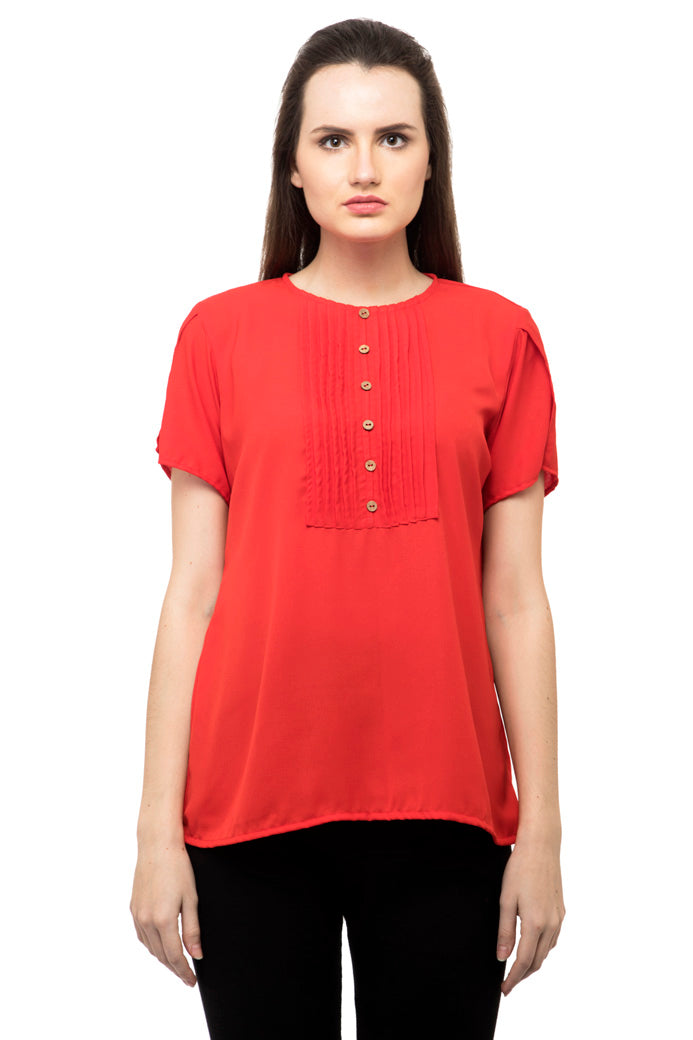 Knit halter neck red top