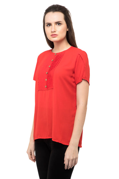 Knit halter neck red top